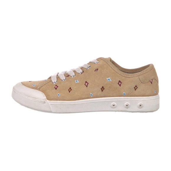 RAG & BONE Suede Leather Sneakers Womens Size 8 • Boho Nuetral - Picture 1 of 5